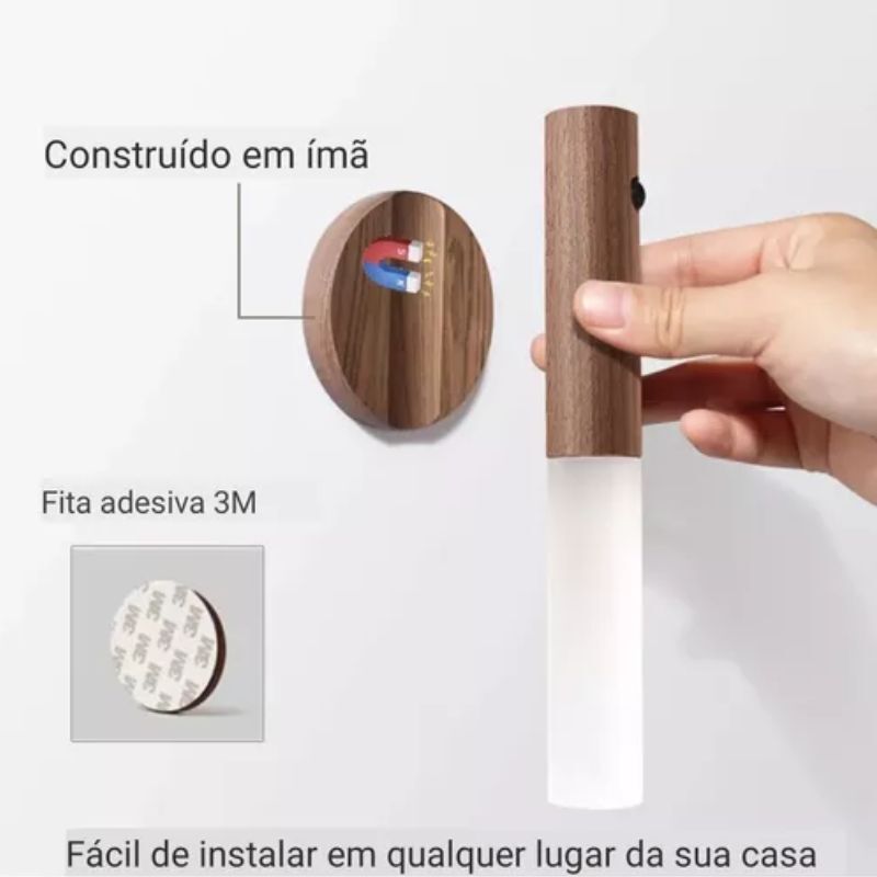 Luminária Sem Fio USB com Sensor de Movimento Portátil