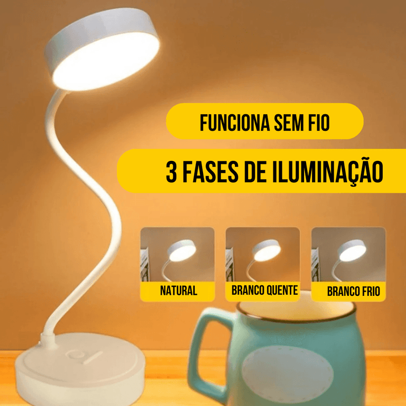 Luminária De Mesa LED flexível Com Proteção Para Os Olhos